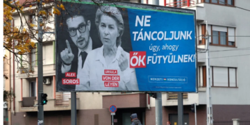 “Не будемо танцювати під їхню дудку”. Партія Орбана встановила в Угорщині білборди, що ображають Урсулу фон дер Ляєн і сина Сороса. ФОТО
