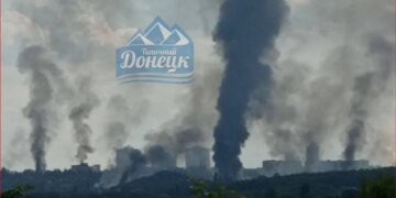В Донецке сильнее взрывы и задымление. ВИДЕО
