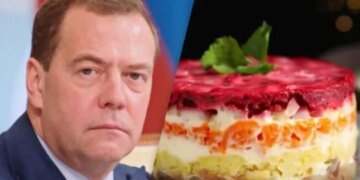 Медведев требует сажать украинцев за любовь к салатам