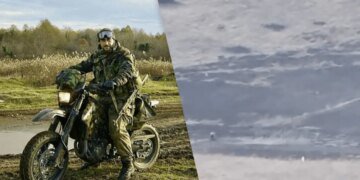 Оккупанты штурмуют на мотоциклах с белорусскими номерами: ВИДЕО с дрона ВСУ в Харьковской области
