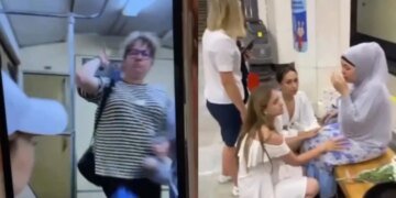 Россиянка напала с ножом на пассажирку в хиджабе в московском метро. ВИДЕО