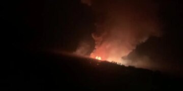 В Воронежской области РФ атакован склад боеприпасов. ВИДЕО