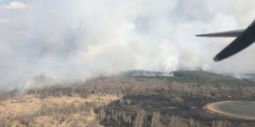 В Чернобыльской зоне горит 20 га лесной подстилки, привлечены спасатели