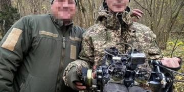 Бійці Нацгвардії збили російський дрон з кулемета над Києвом під час атаки (фото)