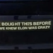 Водії Tesla скуповують наліпки на авто: “Я купив це до того, як ми зрозуміли, що Ілон божевільний”