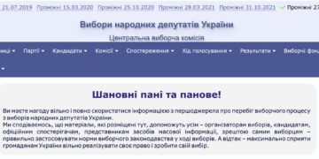 Рух “Чесно”: На порталі ЦВК знову стала доступна інформація про вибори