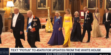 Королева Камілла обрала для державного бенкету з Трампами сукню від улюбленої дизайнерки