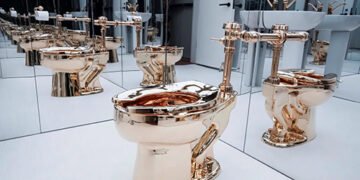В США на аукціоні продали 100-кілограмовий унітаз з чистого золота
