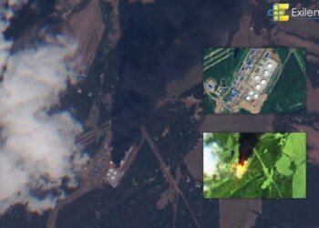 В российской Перми горят резервуары с топливом: появились спутниковые снимки