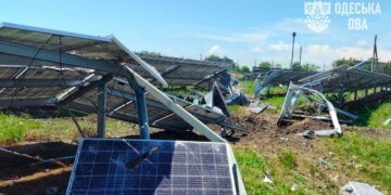 Ракетний удар рф по півдню Одещини знищив сонячні панелі, є поранені