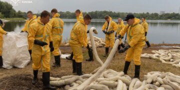 У Києві другий тиждень триває ліквідація наслідків забруднення озера Кирилівське після російського обстрілу