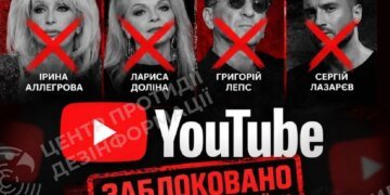 YouTube заблокував в Україні понад 30 каналів російських артистів-путіністів – ЦПД